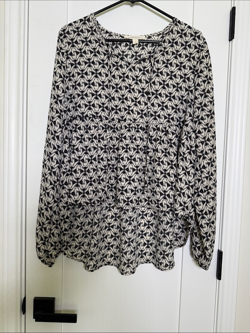 painted Threads Black and Cream Printed Blouse.